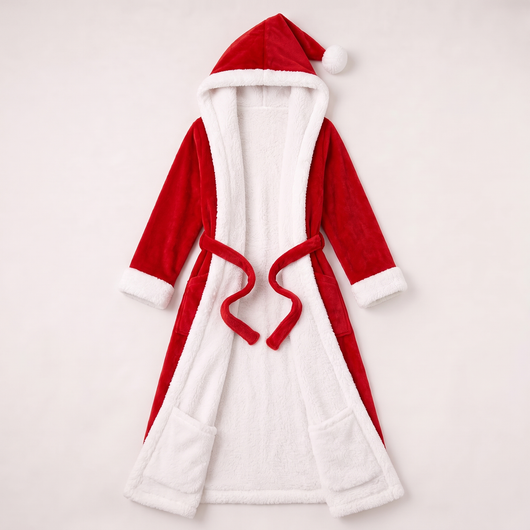 Santa Claus Robe laid out open showing sherpa lining